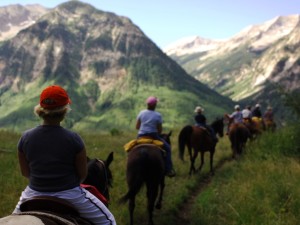 Group on a horse ride in the national parks
