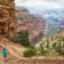 Girl hiking on the South Rim of the Grand Canyon National Park
