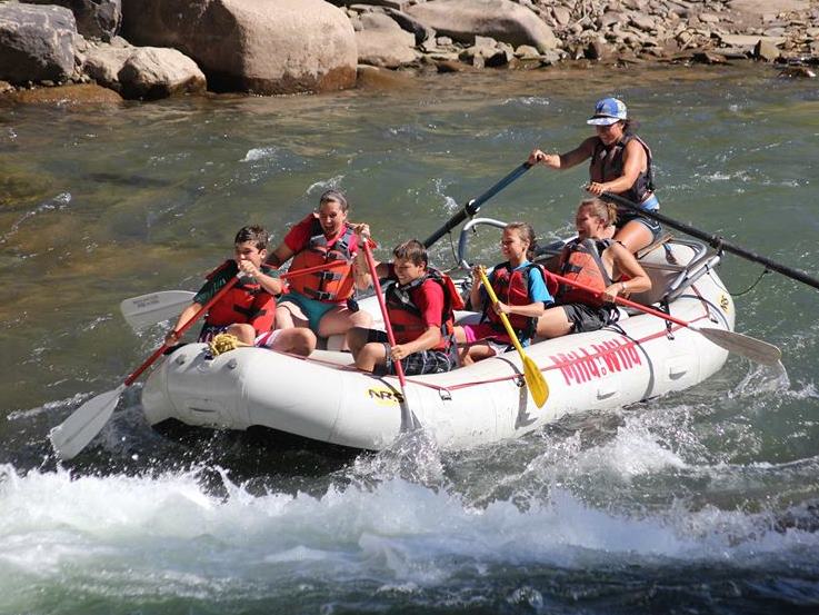 A boat rafting the Animas river