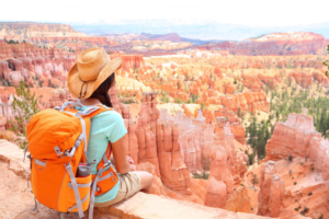 woman overlooking canyon