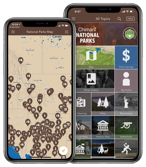 screenshot of National Parks by Chimani app