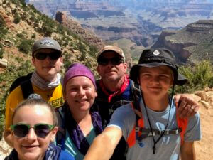 family taking selfie at national park