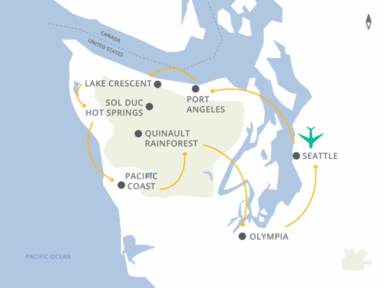 Olympic Peninsula RV Trip Tracks Trails Map Rv Rental Olympic Peninsula 768x576 