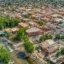 birds eye view of downtown Salida, Colorado next to the Arkansas River
